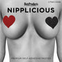 Nipplicious - Heart Shape Pasties - Glitter - 2 - Pack - Red & Black - Royal Sins