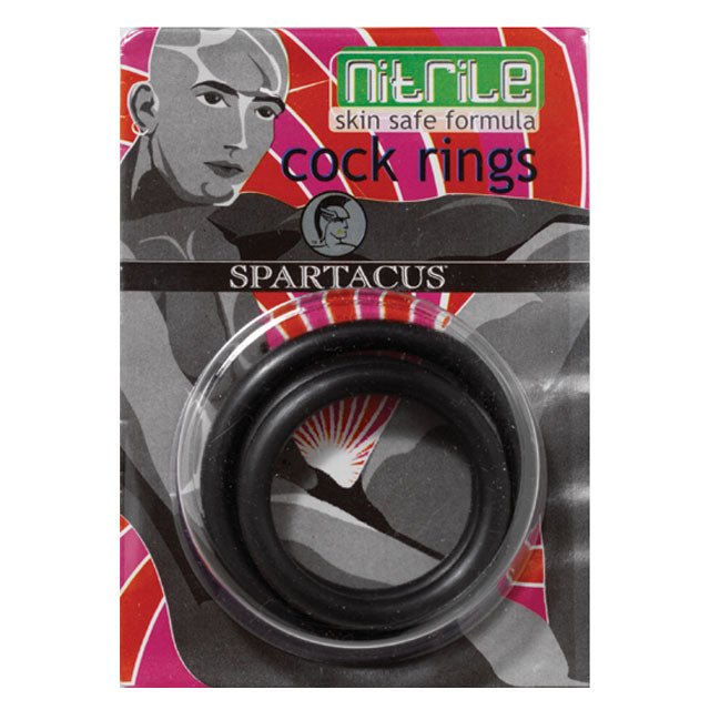 Nitrile Cock Ring Set (Black/3) - Royal Sins