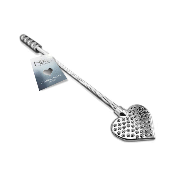 Nixie Metal Riding Crop Flaming Heart - Royal Sins