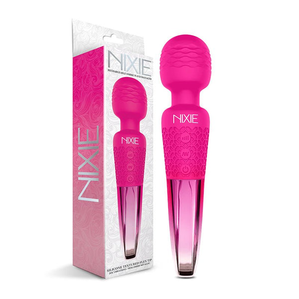 Nixie Rechargeable Wand Massager Pink Ombre Metallic - Royal Sins