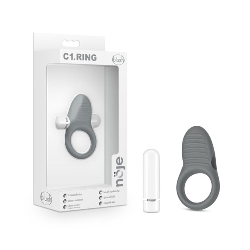 Noje C1.Ring Rechargeable Vibrating Silicone Cockring Slate - Royal Sins
