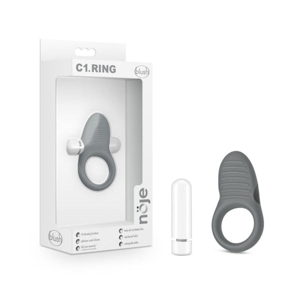 Noje C1.Ring Rechargeable Vibrating Silicone Cockring Slate - Royal Sins