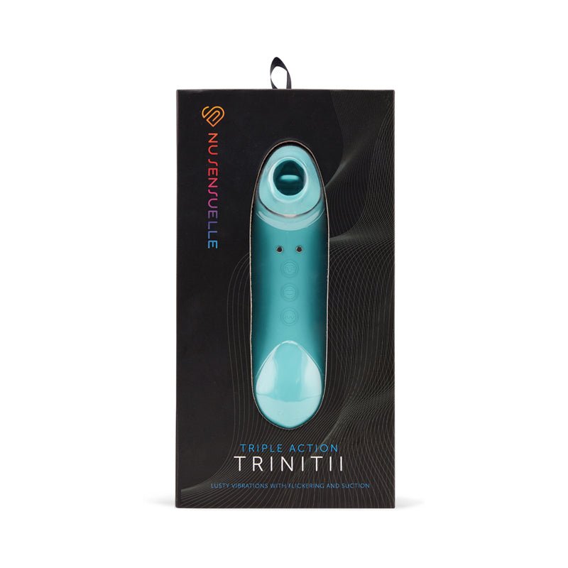 Nu Sensuelle Trinitii 3 - in - 1 Suction Tongue Vibe Electric Blue - Royal Sins