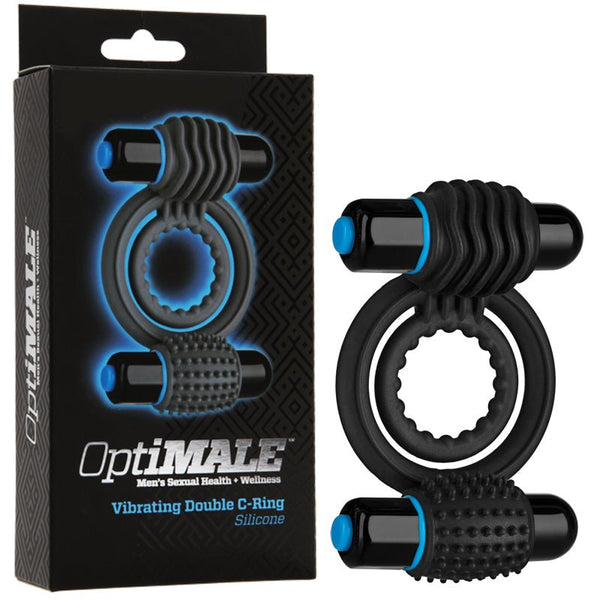 OptiMALE * Vibrating Double C - Ring Black - Royal Sins