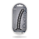 Ouch! Beaded Silicone 6.5 in. G - Spot Dildo Gunmetal - Royal Sins