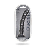 Ouch! Beaded Silicone 8 in. G - Spot Dildo Gunmetal - Royal Sins