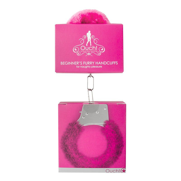 Ouch! Beginner's Furry Handcuffs With Quick - Release Pink - Royal Sins