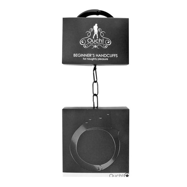 Ouch! Beginner's Metal Handcuffs With Quick - Release Black - Royal Sins
