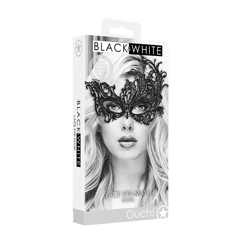 Ouch! Black & White Royal Lace Eye Mask Black - Royal Sins