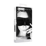 Ouch! Black & White Satin Curvy Eye Mask With Elastic Straps Blindfold Black - Royal Sins