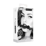 Ouch! Black & White Silicone Bit Gag With Adjustable Bonded Leather Straps Black - Royal Sins