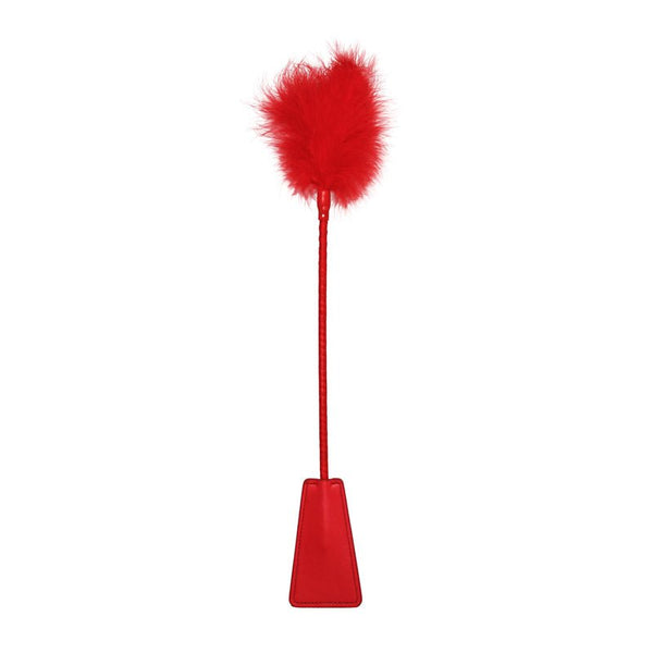 Ouch! Dual - Ended Crop With Feather Tickler Red - Royal Sins