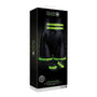 Ouch! Glow in the Dark 5 - Piece Bonded Leather Thigh & Handcuffs With Belt Restraint Neon Green S/M - Royal Sins