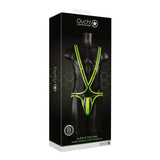 Ouch! Glow in the Dark Bonded Leather Full - Body Harness Neon Green L/XL - Royal Sins