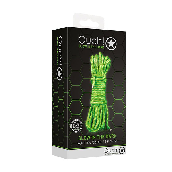 Ouch! Glow in the Dark Rope 10 m / 33 ft. Neon Green - Royal Sins