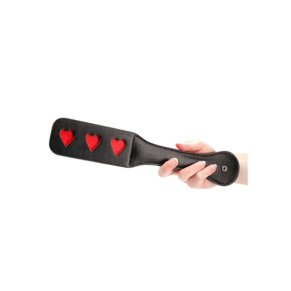 Ouch! Heart Pattern Paddle Black - Royal Sins