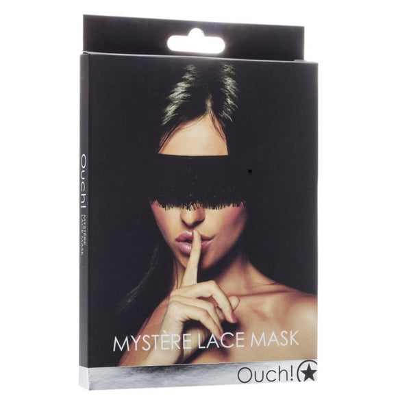 Ouch! Mystere Lace Mask Blindfold Black - Royal Sins