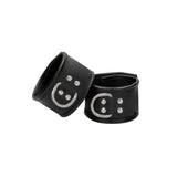 Ouch! Pain Saddle Leather Adjustable Restraint Handcuff With Padlock Black - Royal Sins