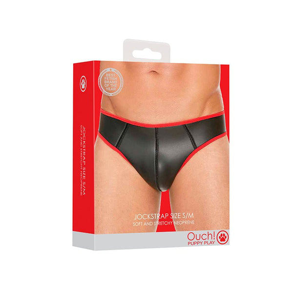 Ouch! Puppy Play Neoprene Jockstrap Red S/M - Royal Sins