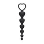 Ouch! Silicone Anal Heart Beads Black - Royal Sins