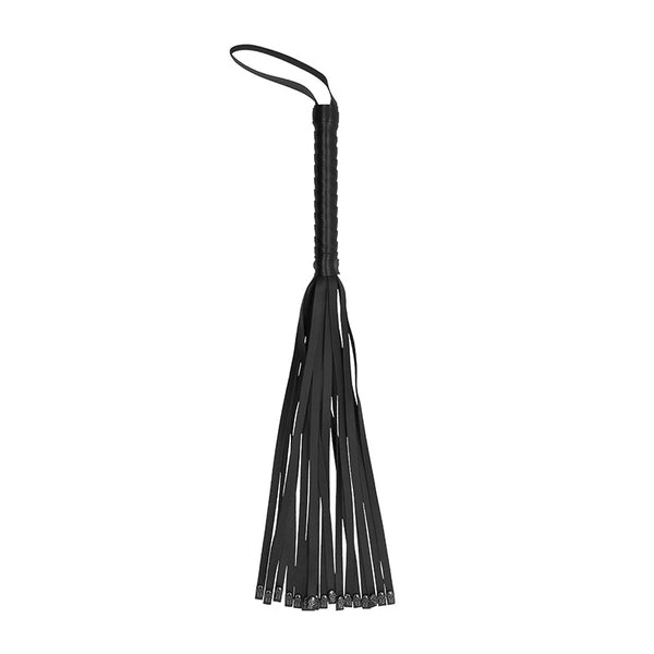Ouch! Skulls & Bones 23.4 in. Skull Whip Flogger Black - Royal Sins