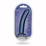 Ouch! Smooth Silicone 7 in. G - Spot Dildo Metallic Blue - Royal Sins