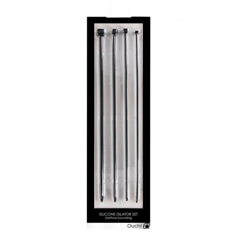 Ouch! Urethral Sounding 4 - Piece Silicone Dilator Set Black - Royal Sins
