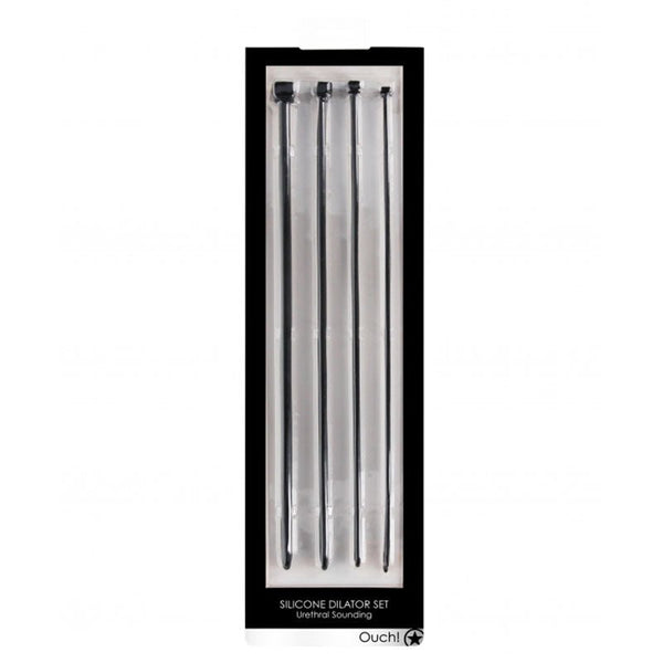 Ouch! Urethral Sounding 4 - Piece Silicone Dilator Set Black - Royal Sins