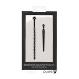 Ouch! Urethral Sounding Beginners Silicone Plug Set Black 8 mm / 10 mm - Royal Sins