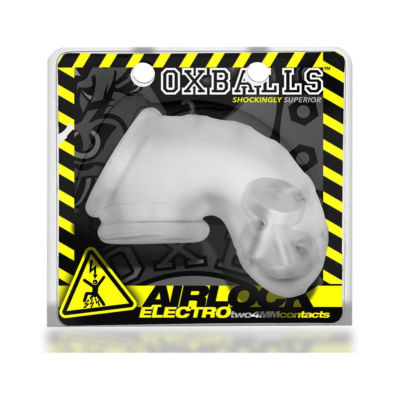 OxBalls Airlock Electro Air - Lite Vented Chastity Clear Ice - Royal Sins