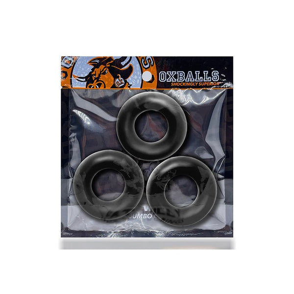 OxBalls Fat Willy 3 - Pack Jumbo Cockrings FLEXtpr Black - Royal Sins