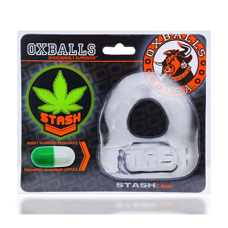 Oxballs Stash Cockring with Aluminum Capsule Insert Clear - Royal Sins