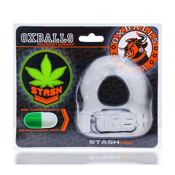 Oxballs Stash Cockring with Aluminum Capsule Insert Clear - Royal Sins
