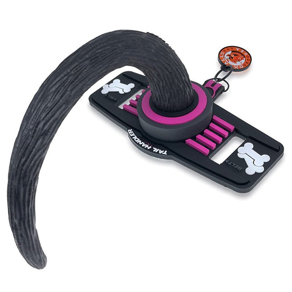 OxBalls Tail Handler Belt Strap With Pup Tail Silicone/PVC Pink - Royal Sins