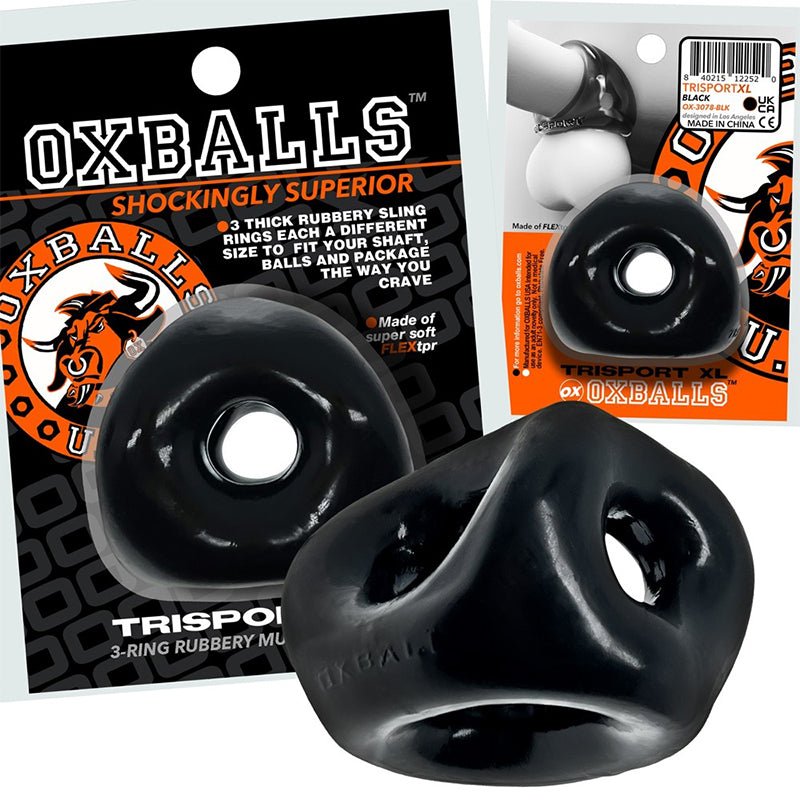 Oxballs Tri - Sport XL Thicker 3 - Ring Sling Black - Royal Sins