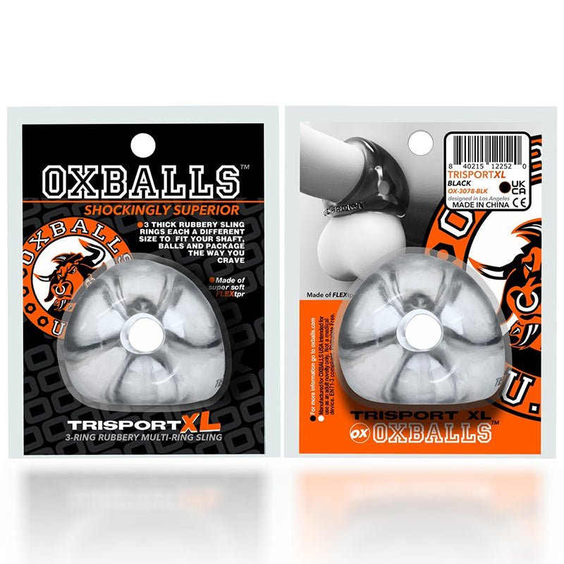 Oxballs Tri - Sport XL Thicker 3 - Ring Sling Clear - Royal Sins