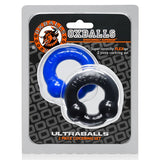 OxBalls Ultraballs, 2 - Pack Cockring, Black & Police Blue - Royal Sins