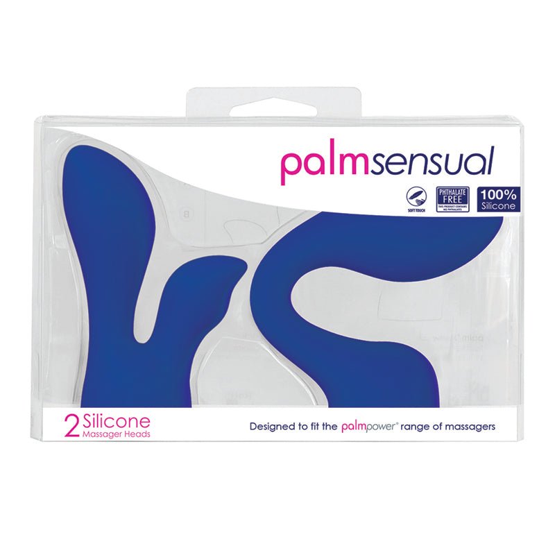 PalmPower PalmSensual Attachments 2 - Piece Silicone Massager Heads Blue - Royal Sins