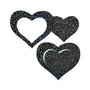 Pastease Black Glitter Heart Frame & Center Nipple Pasties - Royal Sins