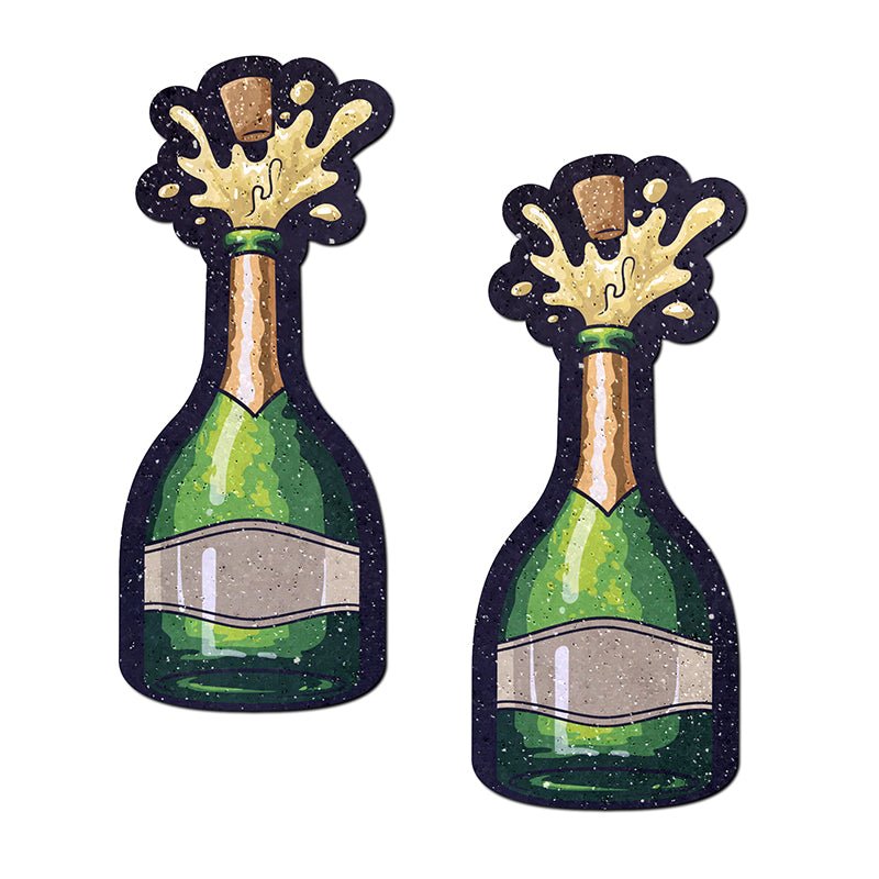 Pastease Champagne Bottle Sparkling Nipple Pasties Erupting Bubbly - Royal Sins