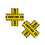 Pastease Crossed Caution Tape Nipple Pasties - Royal Sins