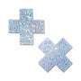 Pastease Crystal Sparkling Crosses Pasties Silver - Royal Sins