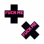 Pastease Fuck Me Crosses Pasties Black/Pink - Royal Sins
