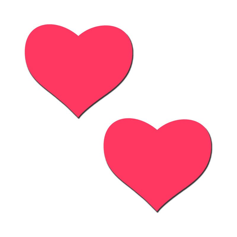 Pastease Love: Glow - in - the - Dark Neon Pink Heart Pasties Nipple Covers - Royal Sins