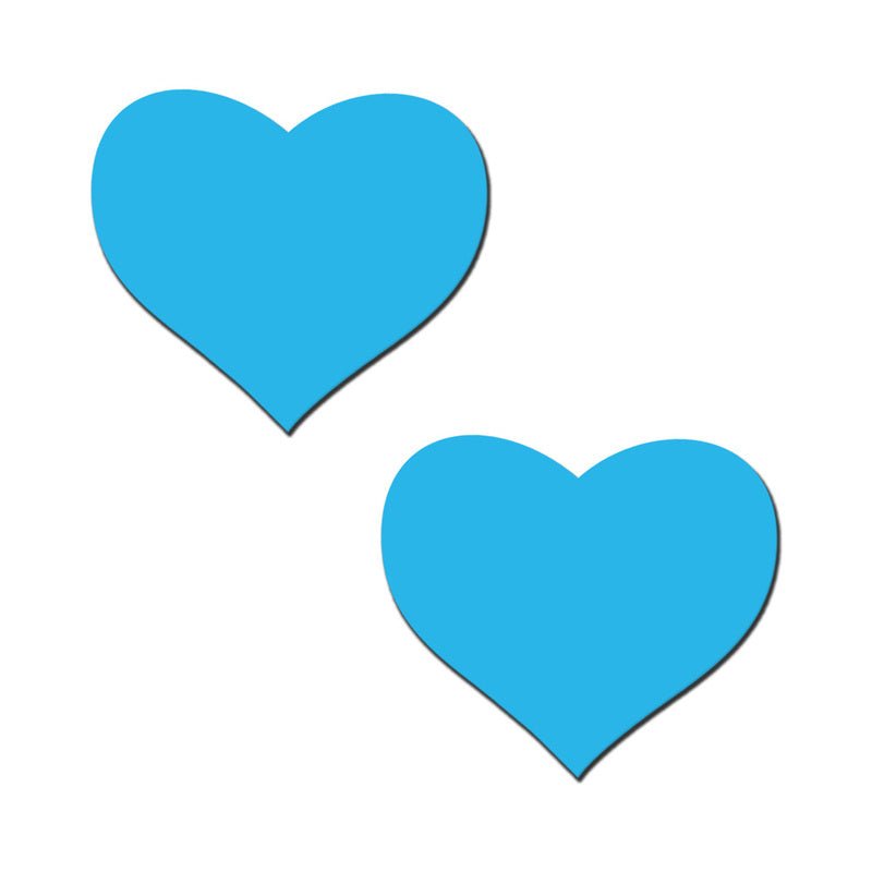 Pastease Love: Glow - in - the - Dark Neon Turquoise Heart Pasties Nipple Covers - Royal Sins