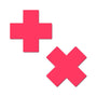 Pastease Plus X: Glow - in - the - Dark Neon Pink Cross Pasties Nipple Covers - Royal Sins