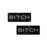 Pastease Shattered Glass Disco Ball Black BITCH Bar Nipple Pasties - Royal Sins