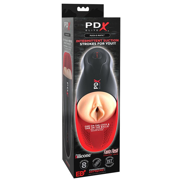 PDX Elite Fuck - O - Matic Rechargeable Vibrating Suction Stroker With Ball Cradle - Royal Sins