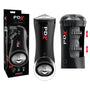PDX Elite Moto Stroker Rechargeable Thrusting Vibrating Masturbator Clear/Black - Royal Sins