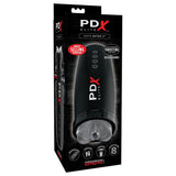 PDX Elite Motobator 2 Rechargeable Thrusting Vibrating Masturbator Clear/Black - Royal Sins